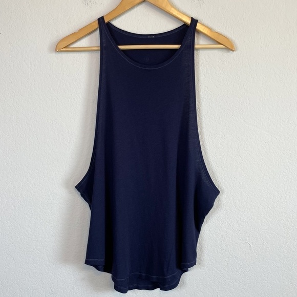 Lululemon Sweat Date Tank Cotton Muscle Crewneck Navy Blue - Picture 3 of 8